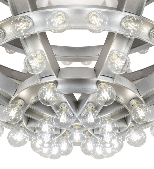 Meyda Lighting Atlas 60" 277-Light Sparkle Silver Alva Chandelier With White Statuario Idalight Shade