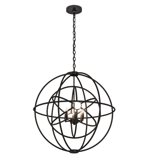 Meyda Lighting Atom Enerjisi 30" 6-Light Timeless Bronze Chandelier