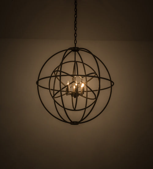 Meyda Lighting Atom Enerjisi 30" 6-Light Timeless Bronze Chandelier