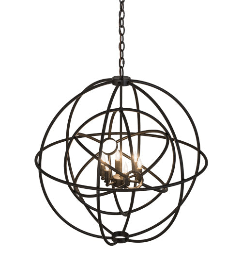 Meyda Lighting Atom Enerjisi 30" 6-Light Timeless Bronze Chandelier