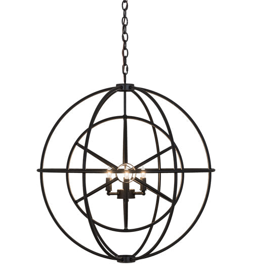Meyda Lighting Atom Enerjisi 30" 6-Light Timeless Bronze Chandelier