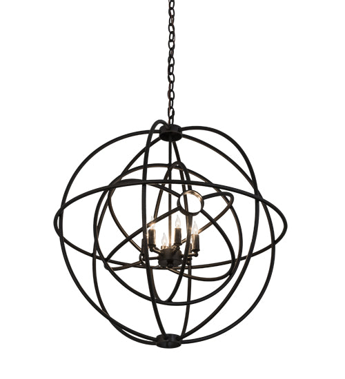 Meyda Lighting Atom Enerjisi 30" 6-Light Timeless Bronze Chandelier