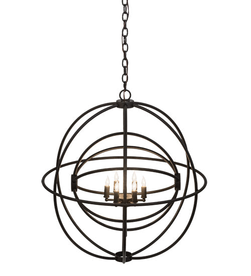 Meyda Lighting Atom Enerjisi 30" 6-Light Timeless Bronze Chandelier