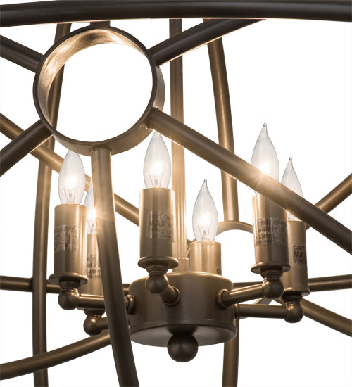 Meyda Lighting Atom Enerjisi 30" 6-Light Timeless Bronze Chandelier