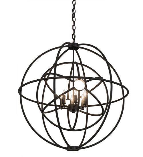 Meyda Lighting Atom Enerjisi 30" 6-Light Timeless Bronze Chandelier