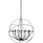 Meyda Lighting Atom Enerjisi 36" 12-Light Nickel And Solar Black Chandelier