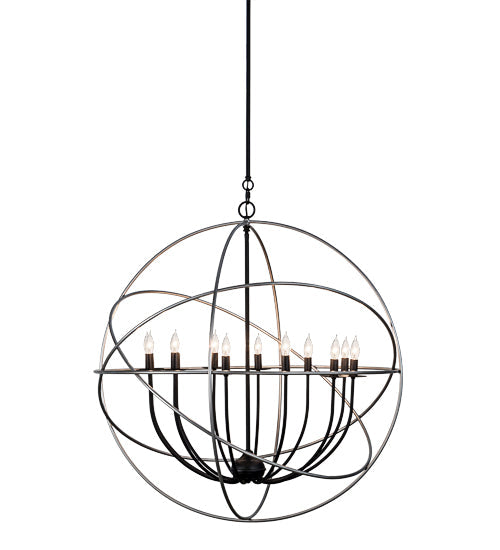 Meyda Lighting Atom Enerjisi 36" 12-Light Nickel And Solar Black Chandelier