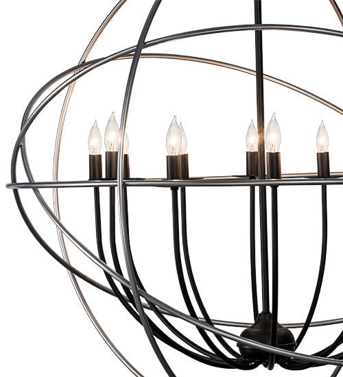 Meyda Lighting Atom Enerjisi 36" 12-Light Nickel And Solar Black Chandelier