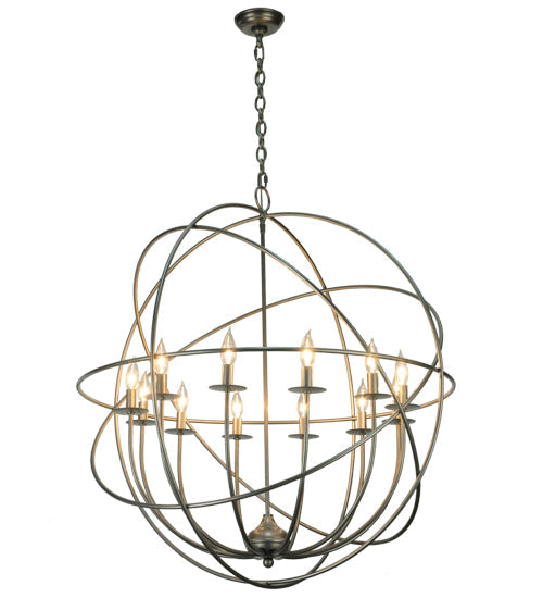 Meyda Lighting Atom Enerjisi 36" 12-Light Pewter Chandelier