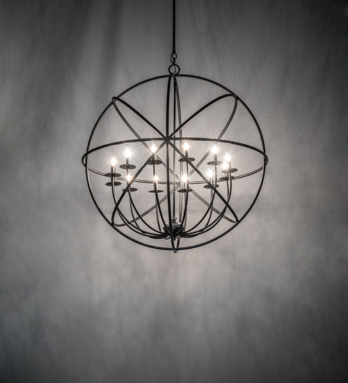 Meyda Lighting Atom Enerjisi 36" 12-Light Solar Black Chandelier