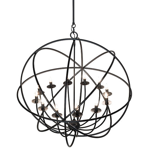 Meyda Lighting Atom Enerjisi 36" 12-Light Solar Black Chandelier