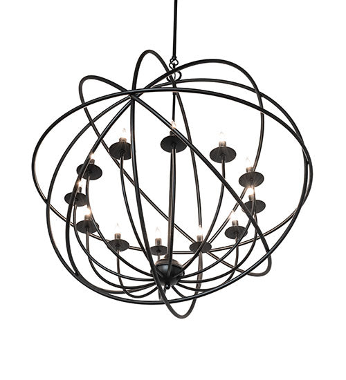 Meyda Lighting Atom Enerjisi 36" 12-Light Solar Black Chandelier