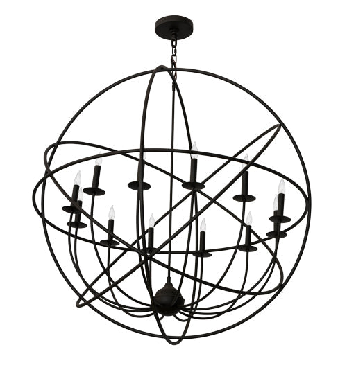 Meyda Lighting Atom Enerjisi 42" 12-Light Oil Rubbed Bronze Chandelier With Faux Candlelight