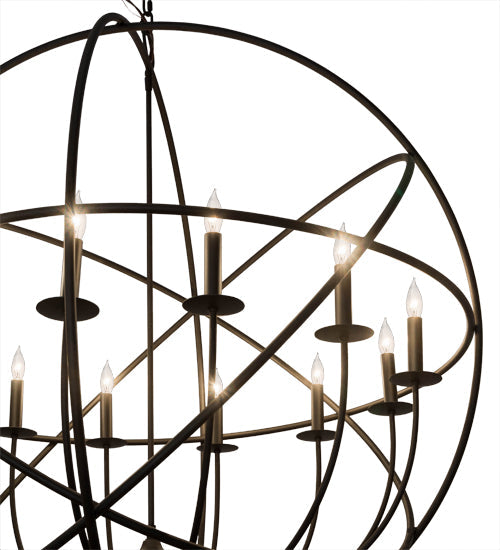 Meyda Lighting Atom Enerjisi 42" 12-Light Oil Rubbed Bronze Chandelier With Faux Candlelight
