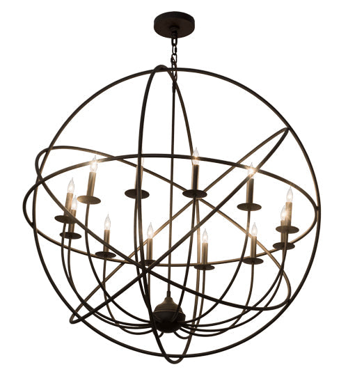 Meyda Lighting Atom Enerjisi 42" 12-Light Oil Rubbed Bronze Chandelier With Faux Candlelight