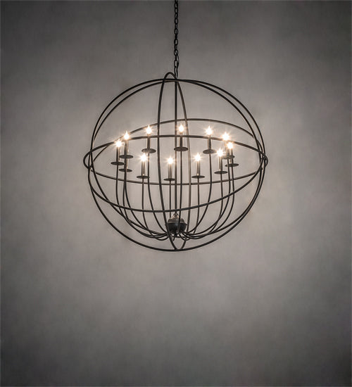 Meyda Lighting Atom Enerjisi 42" 12-Light Solar Black Chandelier