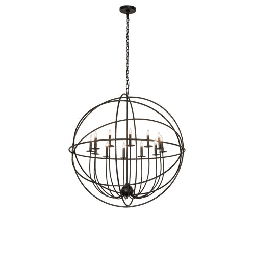 Meyda Lighting Atom Enerjisi 42" 12-Light Solar Black Chandelier