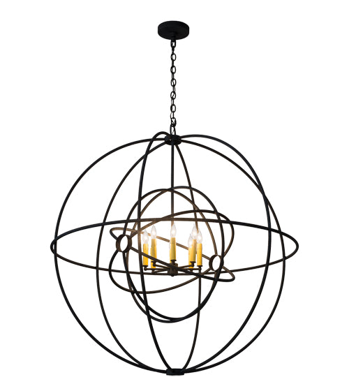 Meyda Lighting Atom Enerjisi 43" 8-Light Midnight Chandelier With Amber Faux Candlelight