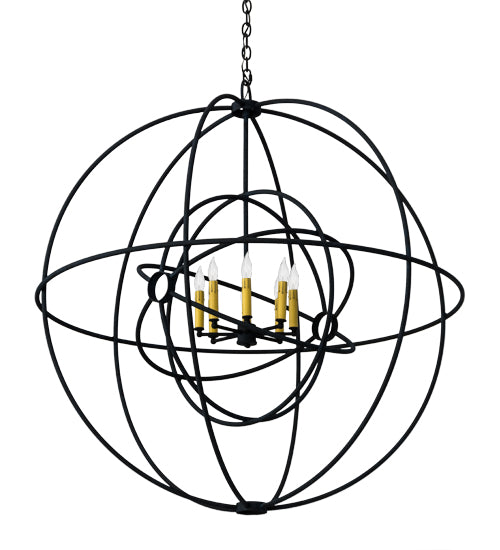 Meyda Lighting Atom Enerjisi 43" 8-Light Midnight Chandelier With Amber Faux Candlelight
