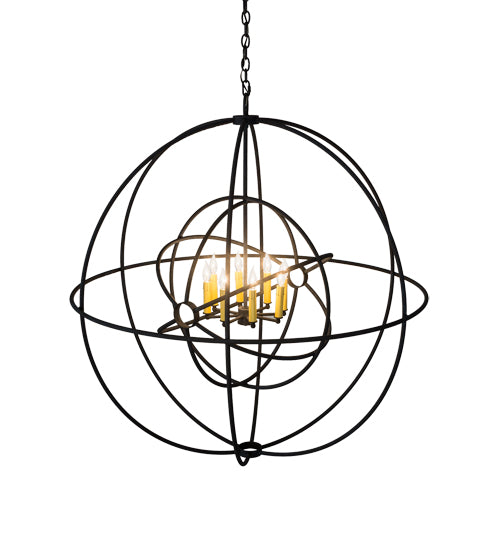 Meyda Lighting Atom Enerjisi 43" 8-Light Midnight Chandelier With Amber Faux Candlelight