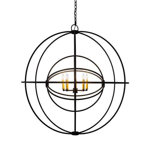 Meyda Lighting Atom Enerjisi 43" 8-Light Midnight Chandelier With Amber Faux Candlelight