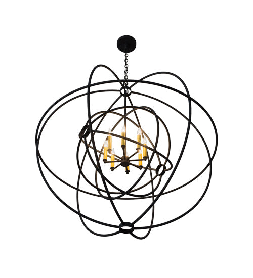 Meyda Lighting Atom Enerjisi 43" 8-Light Midnight Chandelier With Amber Faux Candlelight