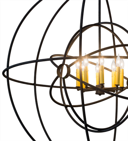Meyda Lighting Atom Enerjisi 43" 8-Light Midnight Chandelier With Amber Faux Candlelight