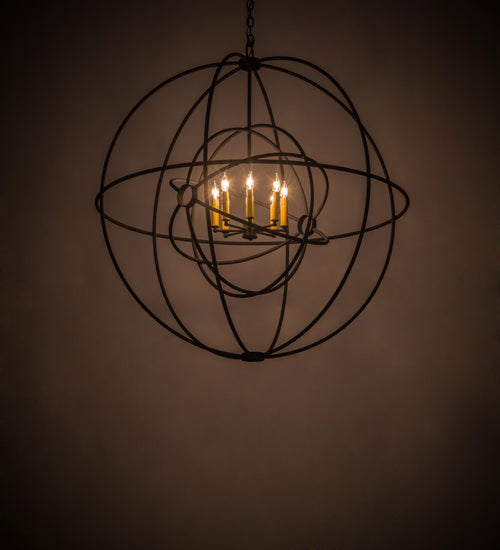 Meyda Lighting Atom Enerjisi 43" 8-Light Midnight Chandelier With Amber Faux Candlelight