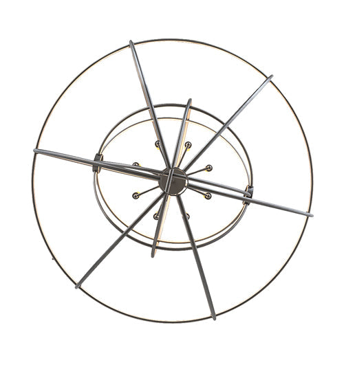 Meyda Lighting Atom Enerjisi 43" 8-Light Nickel Chandelier With Amber Faux Candlelight