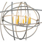 Meyda Lighting Atom Enerjisi 43" 8-Light Nickel Chandelier With Amber Faux Candlelight