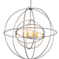 Meyda Lighting Atom Enerjisi 43" 8-Light Nickel Chandelier With Amber Faux Candlelight