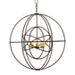 Meyda Lighting Atom Enerjisi 43" 8-Light Rusty Nail Chandelier With Amber Faux Candlelight