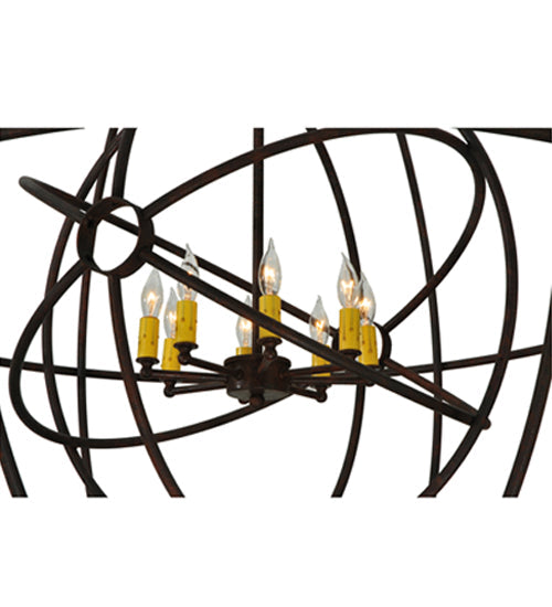 Meyda Lighting Atom Enerjisi 43" 8-Light Rusty Nail Chandelier With Amber Faux Candlelight