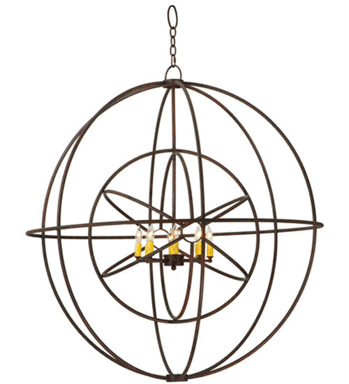 Meyda Lighting Atom Enerjisi 43" 8-Light Rusty Nail Chandelier With Amber Faux Candlelight