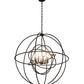 Meyda Lighting Atom Enerjisi 43" 8-Light Textured Black Chandelier With Black Faux Candlelight