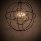 Meyda Lighting Atom Enerjisi 43" 8-Light Textured Black Chandelier With Black Faux Candlelight