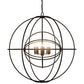 Meyda Lighting Atom Enerjisi 43" 8-Light Textured Black Chandelier With Black Faux Candlelight