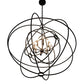 Meyda Lighting Atom Enerjisi 43" 8-Light Textured Black Chandelier With Black Faux Candlelight