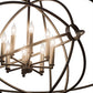 Meyda Lighting Atom Enerjisi 43" 8-Light Textured Black Chandelier With Black Faux Candlelight