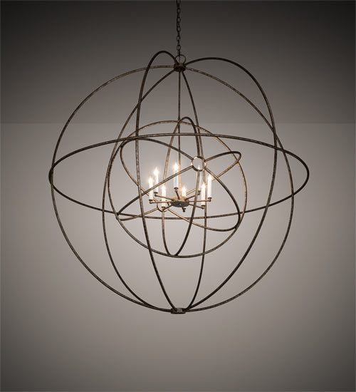 Meyda Lighting Atom Enerjisi 60" 8-Light Corinth Chandelier With White Faux Candlelight
