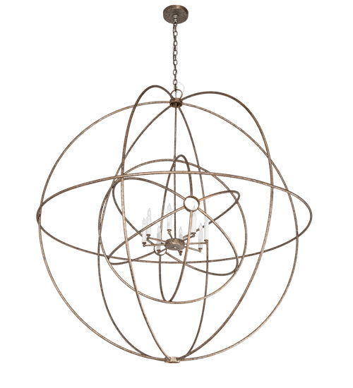 Meyda Lighting Atom Enerjisi 60" 8-Light Corinth Chandelier With White Faux Candlelight