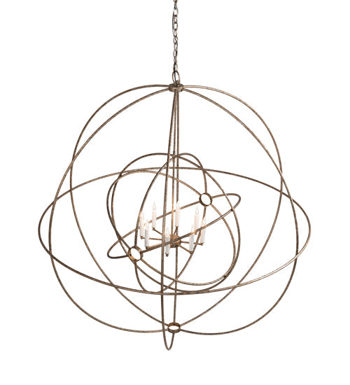 Meyda Lighting Atom Enerjisi 60" 8-Light Corinth Chandelier With White Faux Candlelight