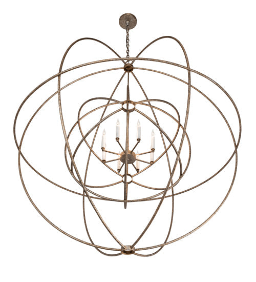 Meyda Lighting Atom Enerjisi 60" 8-Light Corinth Chandelier With White Faux Candlelight