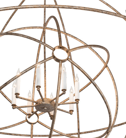 Meyda Lighting Atom Enerjisi 60" 8-Light Corinth Chandelier With White Faux Candlelight