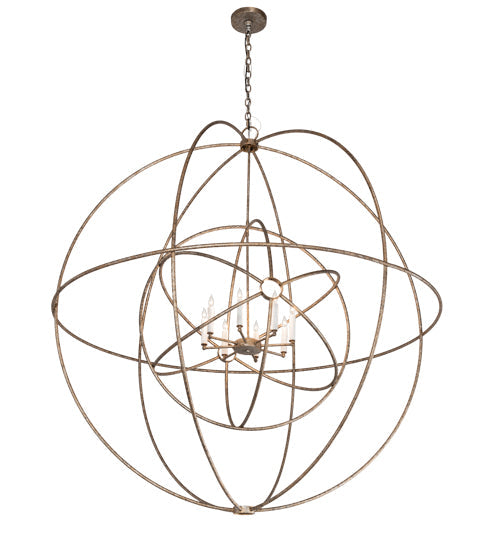 Meyda Lighting Atom Enerjisi 60" 8-Light Corinth Chandelier With White Faux Candlelight
