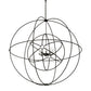 Meyda Lighting Atom Enerjisi 60" 8-Light Textured Black Chandelier With White Faux Candlelight