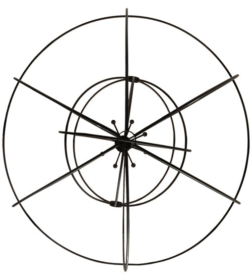 Meyda Lighting Atom Enerjisi 60" 8-Light Textured Black Chandelier With White Faux Candlelight