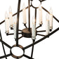 Meyda Lighting Atom Enerjisi 60" 8-Light Textured Black Chandelier With White Faux Candlelight