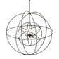 Meyda Lighting Atom Enerjisi 60" 8-Light Textured Black Chandelier With White Faux Candlelight