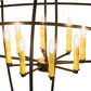 Meyda Lighting Atom Enerjisi 60" 8-Light Timeless Bronze Chandelier With Amber Faux Candlelight